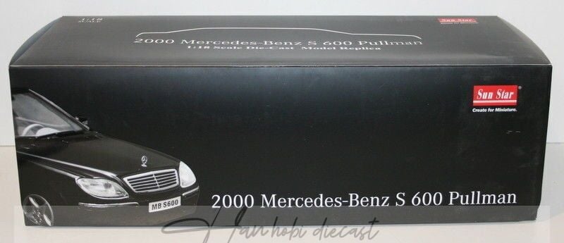 Mercedes Benz S600 PULMAN BLACK SunStar 1:18 Diecast