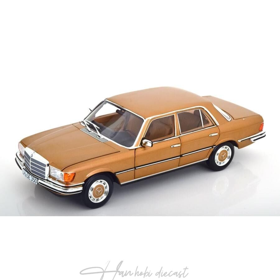 Mercedes Benz 350 Se W116 1973 Gold Norev 1:18 Diecast