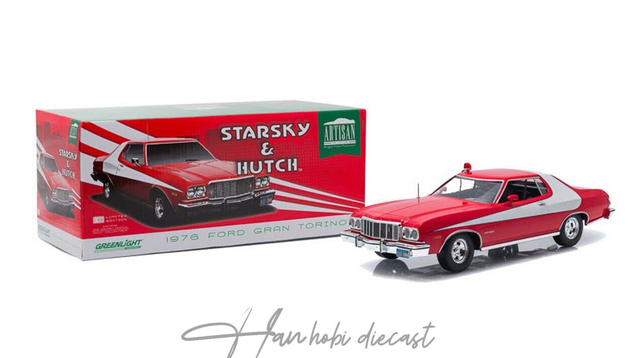 Ford Grant Torino (Starsky-Hutch tv Seri)1975 Red  Greenlight 1:18 Diecast