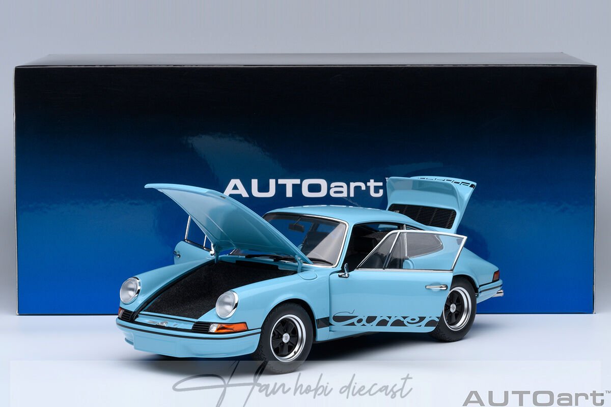 Porsche 911 Carrera 2.7 RS  Blue  / Black Stripes  Autoart 1:18 Compozit