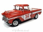 Chevy Cameo Pickup Truck 1957 Red-White  ( Miller hiğh life )  Autoworld 1:18 Diecast