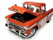 Chevy Cameo Pickup Truck 1957 Red-White  ( Miller hiğh life )  Autoworld 1:18 Diecast