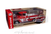 Chevy Cameo Pickup Truck 1957 Red-White  ( Miller hiğh life )  Autoworld 1:18 Diecast