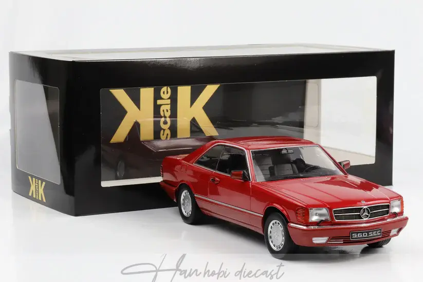 Mercedes Benz 560 Sec Coupe C126 Red Metallic 1987 KK Scale  1:18   Diecast