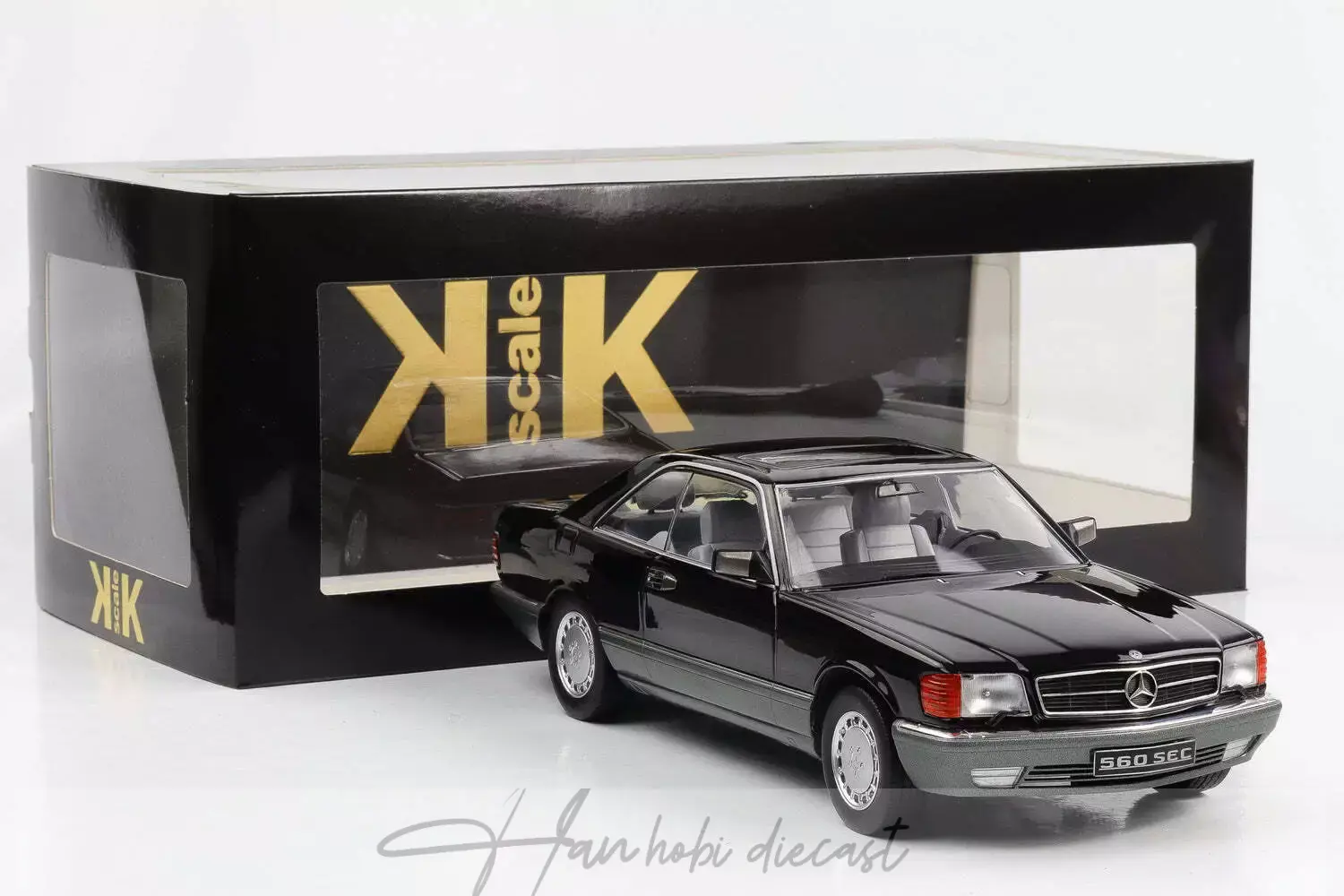Mercedes Benz 560 Sec Coupe C126 Black Metallic 1987 KK Scale  1:18   Diecast