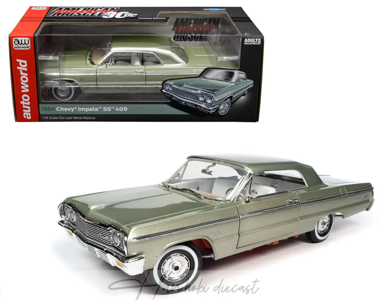 Chevrolet İmpala SS Meadow Green 1964 Autoworld 1:18 Diecast
