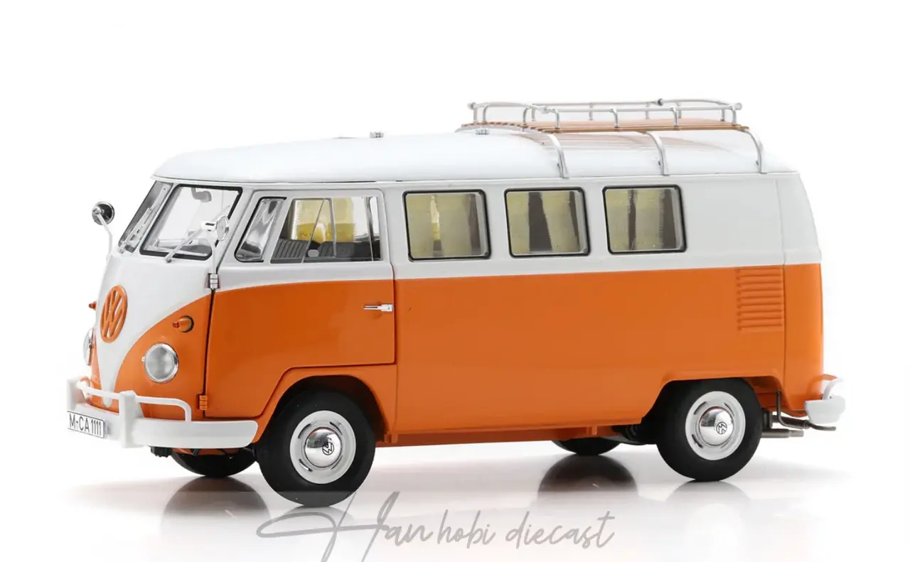 Volkwagen T1 Camping Bus Orange - White 1959 Schuco 1:18 Diecast