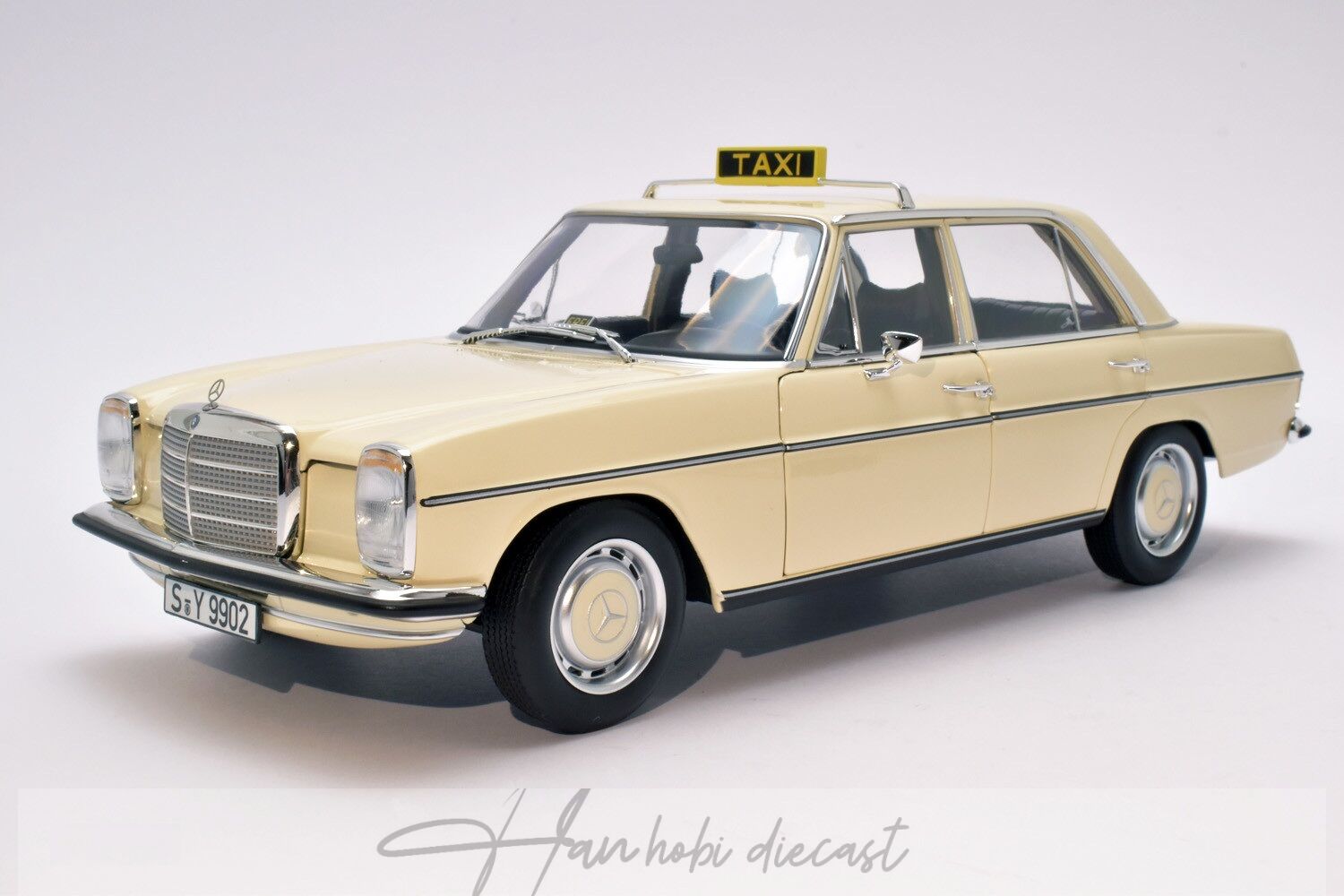 Mercedes Benz 200 Taxı  W115 1968 Cream  Norev  1:18 Diecast