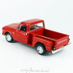 1968 Chevrolet C10 Kamyonet AutoWorld 1/18 Stepside Kırmızı