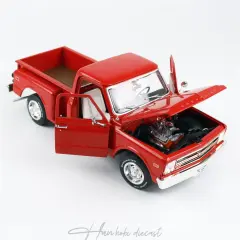 1968 Chevrolet C10 Kamyonet AutoWorld 1/18 Stepside Kırmızı