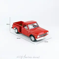 1968 Chevrolet C10 Kamyonet AutoWorld 1/18 Stepside Kırmızı