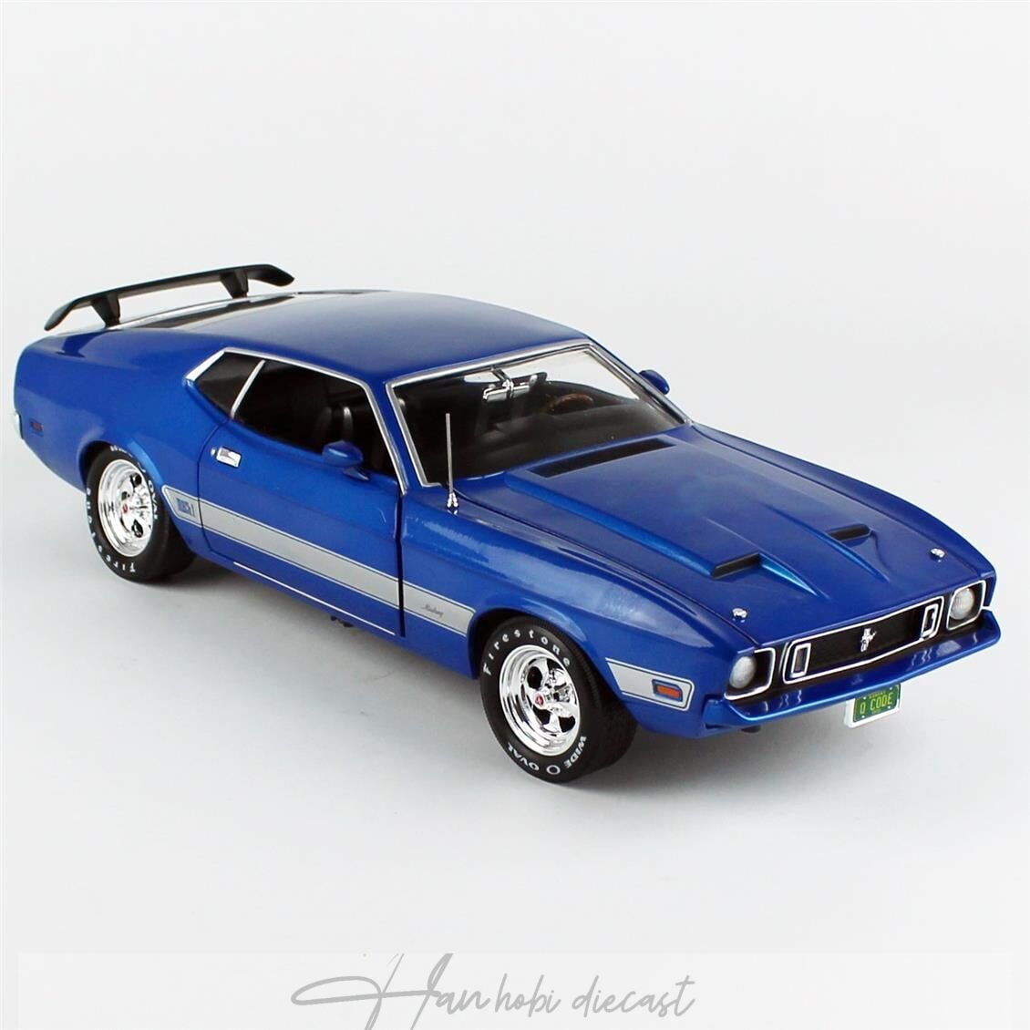 1973 Ford Mustang Mach 1 AutoWorld  1/18 Ölçek,Blue Glow