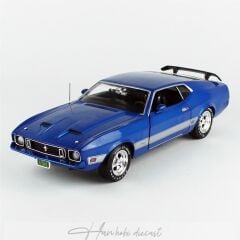 1973 Ford Mustang Mach 1 AutoWorld  1/18 Ölçek,Blue Glow