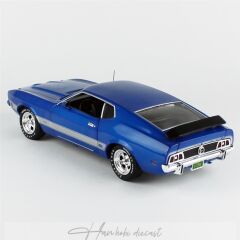1973 Ford Mustang Mach 1 AutoWorld  1/18 Ölçek,Blue Glow