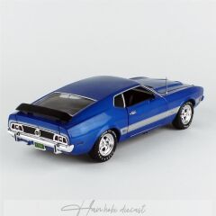 1973 Ford Mustang Mach 1 AutoWorld  1/18 Ölçek,Blue Glow