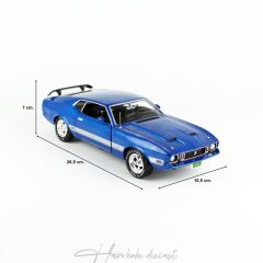 1973 Ford Mustang Mach 1 AutoWorld  1/18 Ölçek,Blue Glow