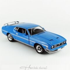 1972 Ford Mustang Mach 1, AutoWorld 1/18 Ölçek, Blue