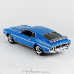 1972 Ford Mustang Mach 1, AutoWorld 1/18 Ölçek, Blue