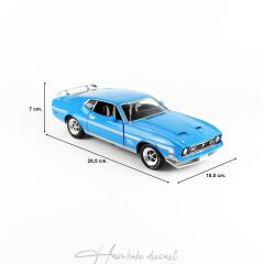 1972 Ford Mustang Mach 1, AutoWorld 1/18 Ölçek, Blue