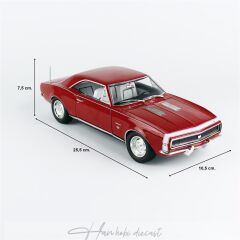 1967 Chevrolet Camaro SS/RS, Red AutoWorld 1/18 Ölçek