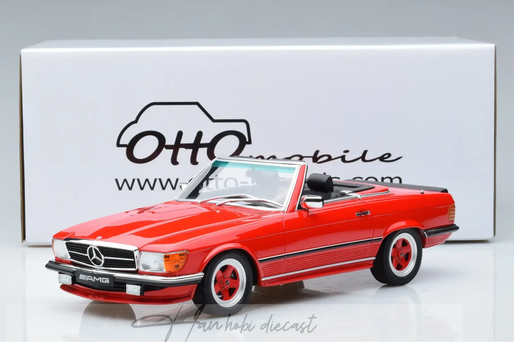 Mercedes AMG SL500 R107 Cabriolet 1986 Red Otto 1/18