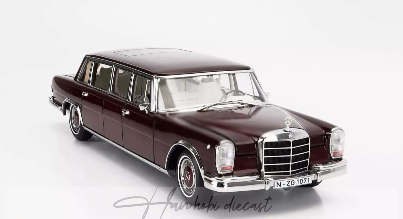 Mercedes 600 Pullman W100 1969 Wine Red NZG 1/18