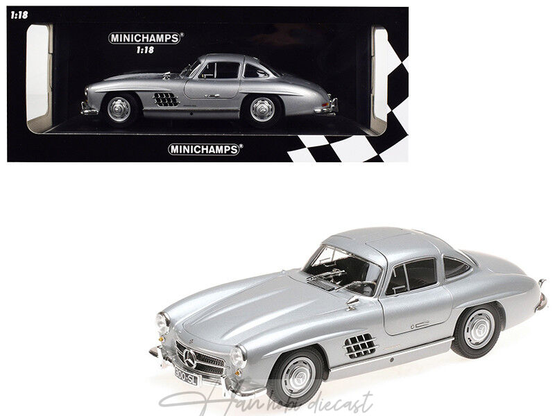 Mercedes Benz 300 SL (W198) 1955 Silver 1/18 Minichamps