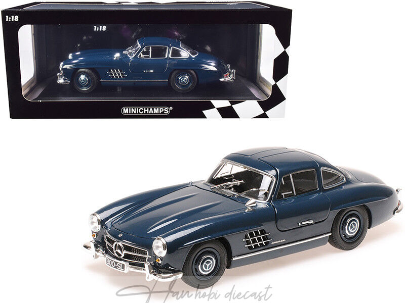 Mercedes Benz 300 SL (W198) 1955 Dark Blue 1/18 Minichamps