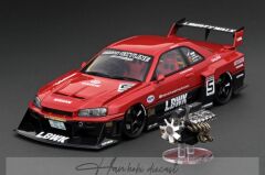 Nissan LB-ER34 SKYLINE Red/Black 1/18 Ignition Model