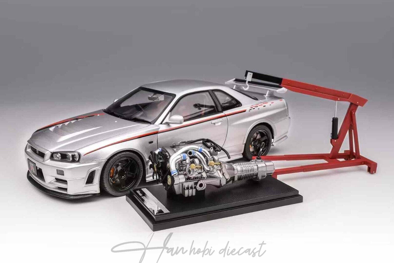 Nissan Skyline GTR R34 Nismo (Silver Grey)1/18 Motorhelix