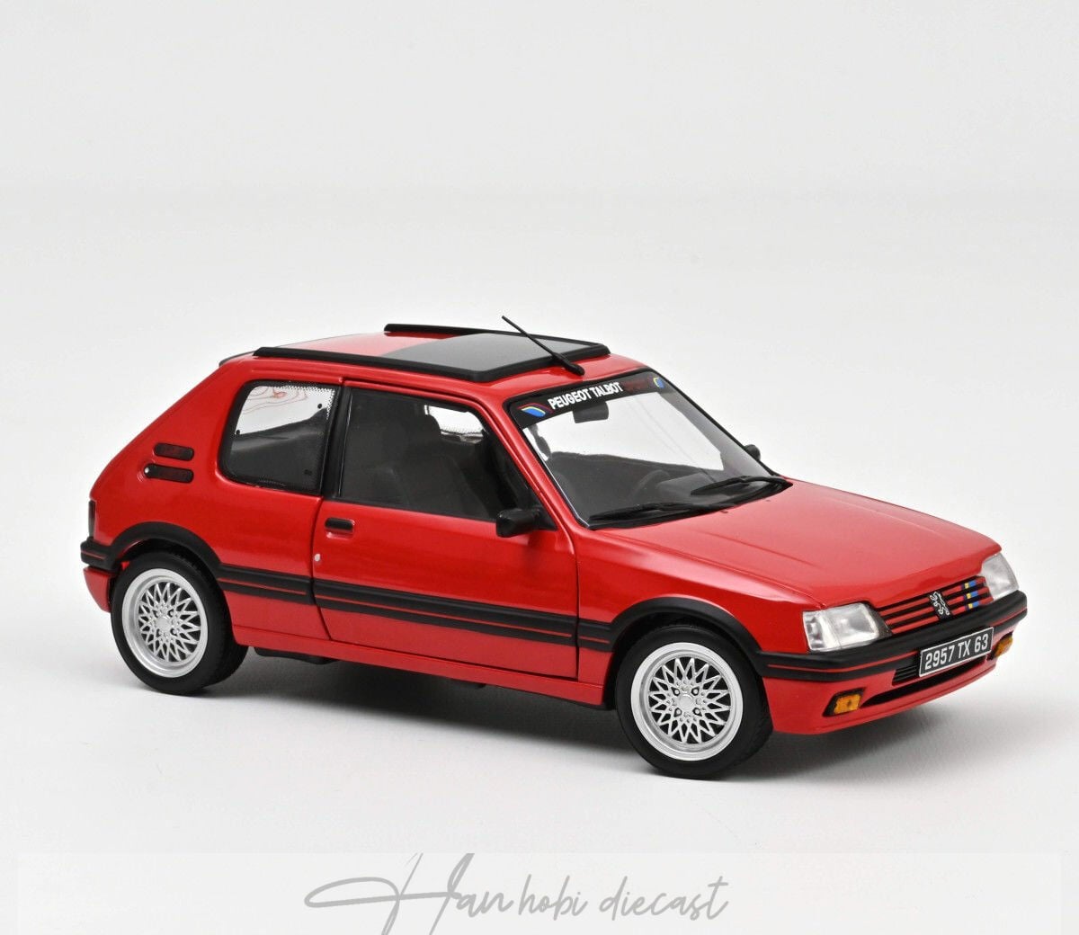 Peugeot 205 GTi 1.9 PTS deco vallelunga red 1:18 Norev 1991
