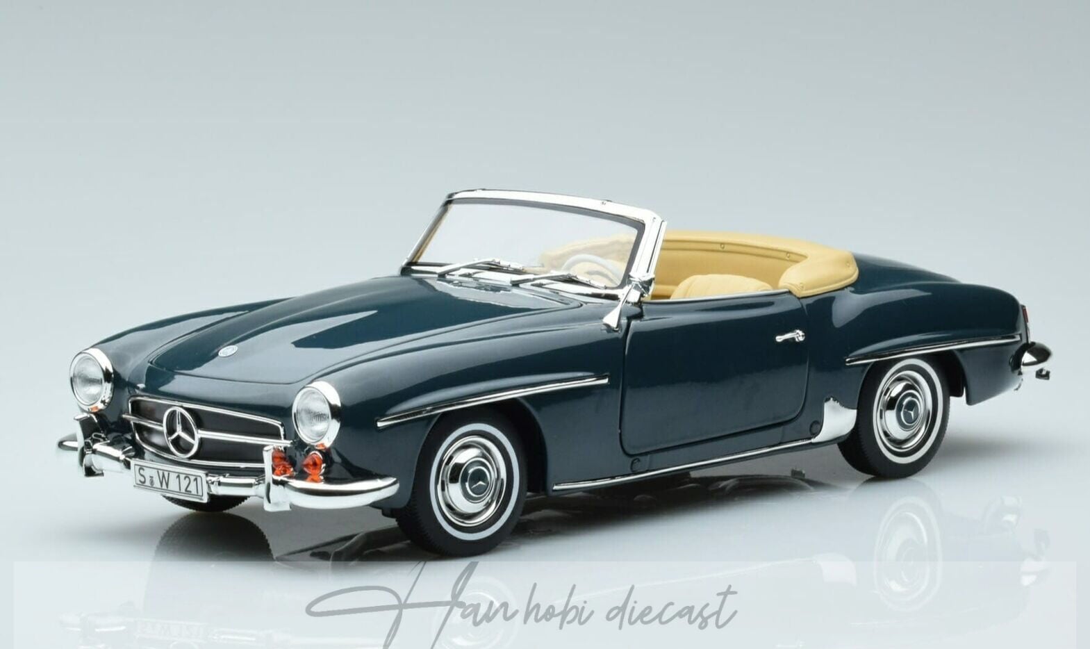 Mercedes Benz 190 SL W121 Grey Blue 1957 1:18 Norev Diecast